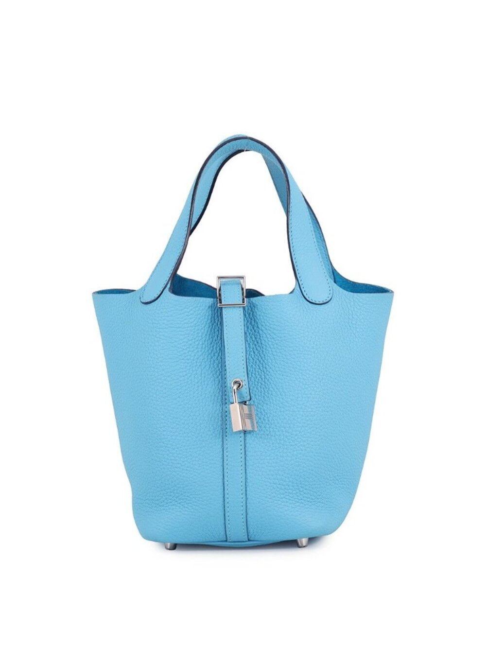 Hermes Handbag Picotin Lock PM Blue Nord Silver Taurillon Clemence Tote